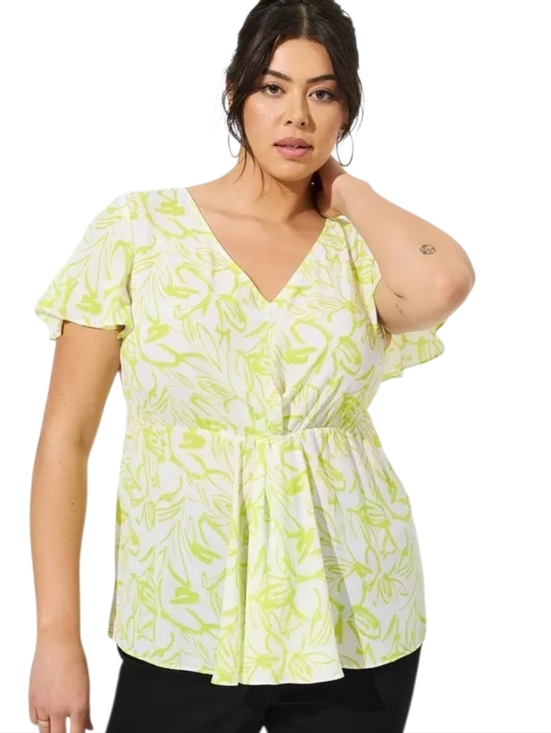 torrid Tops - TORRID Georgette Twist Surplice Flutter Sleeve Blouse - Size 2X